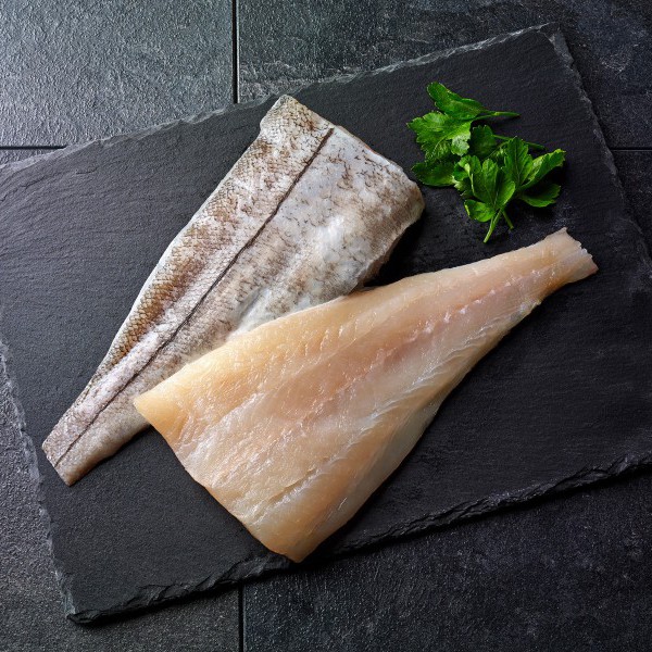 IQF Undyed Smoked Haddock Fillets, Skin On